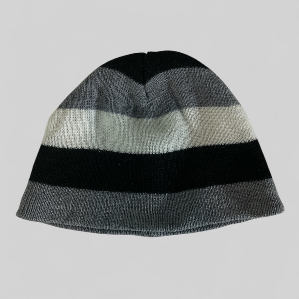 Classic Striped Black‎ and Gray Kids Beanie